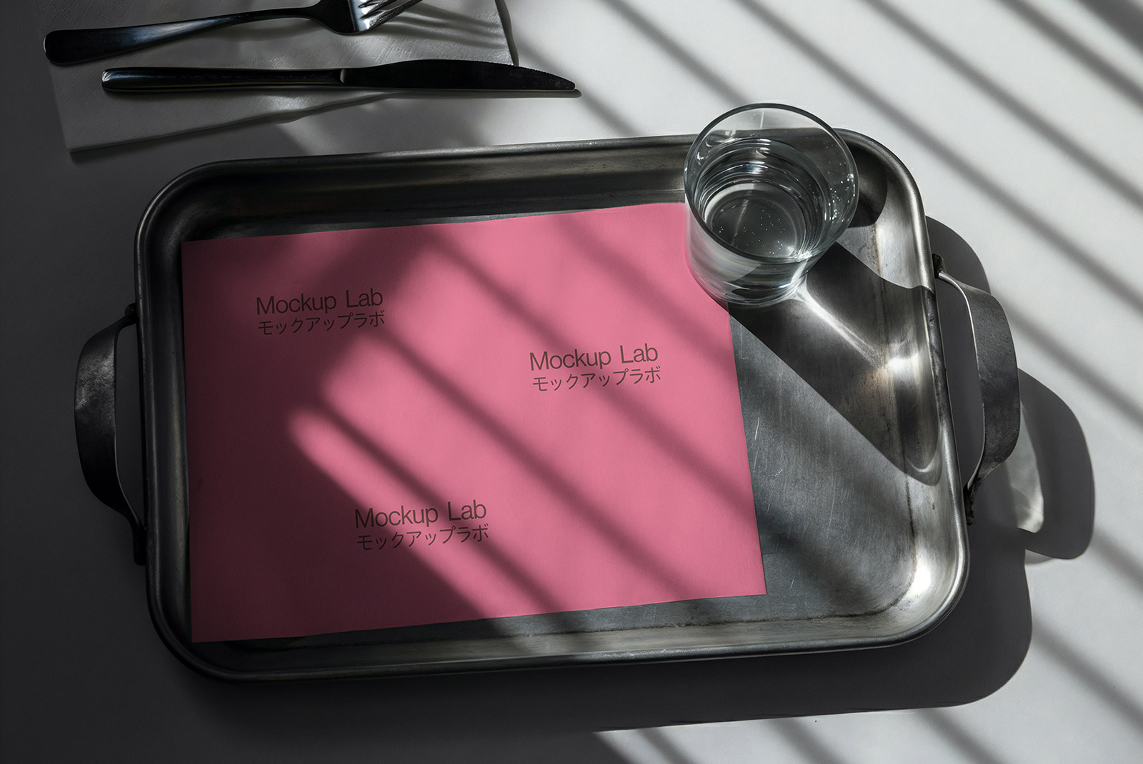 Overhead view of a single A4 paper sheet mockup on a clean background.